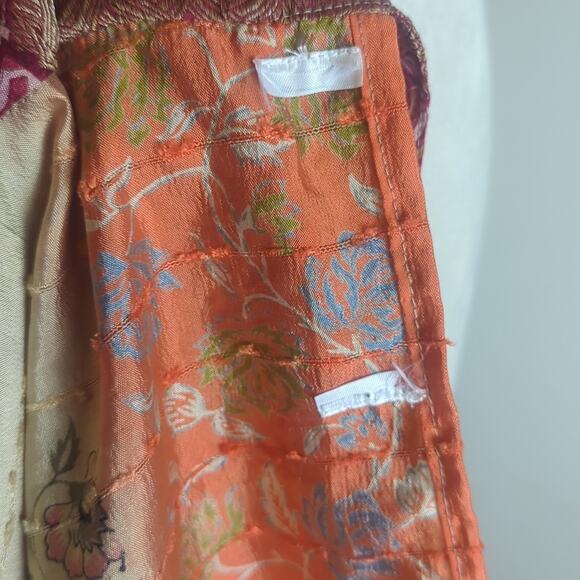 Whimsical Fairycore Recycled Silk Boho Embroidered Wrap Skirt Women's One size - Picture 10 of 11